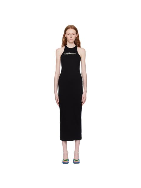 Off-White Black Bling Baseball Midi Dress