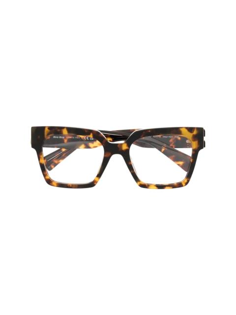 Miu Miu tortoiseshell-effect square glasses