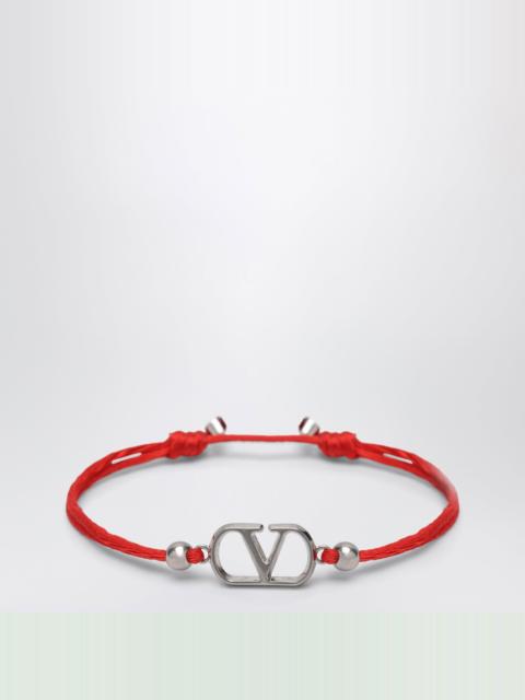 Valentino Red VLogo Signature cord bracelet