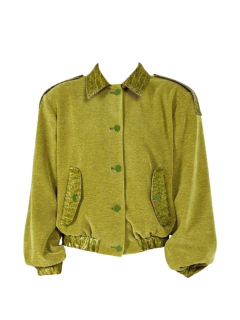 ROWEN ROSE corduroy croc-effect bomber jacket