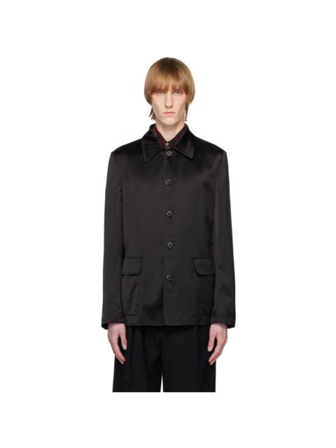 Black Spread Collar Jacket