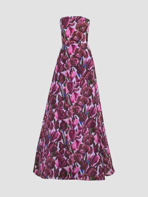 CAROLINA HERRERA Women's Floral Silk Belted Ball Gown - Rioja Multi