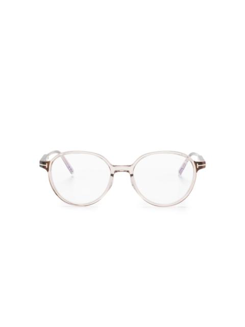 round-frame transparent glasses