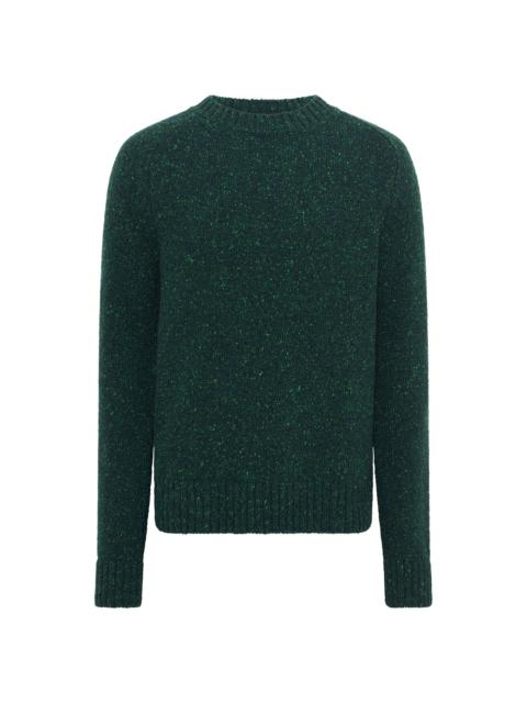 GABRIELA HEARST Daniel Knit Sweater in English Green Speckled Aran Cashmere