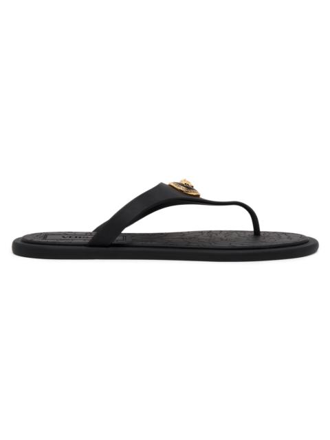 VERSACE Women's Medusa Baroque Flip-Flops - Black Gold