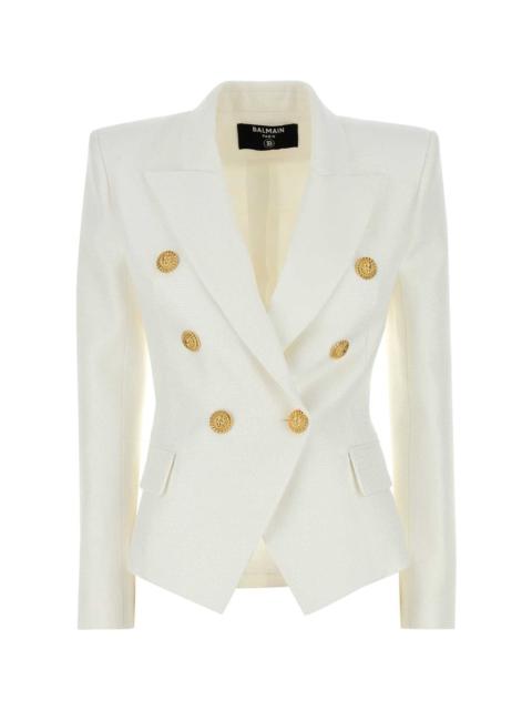 Balmain White Viscose Blend Blazer
