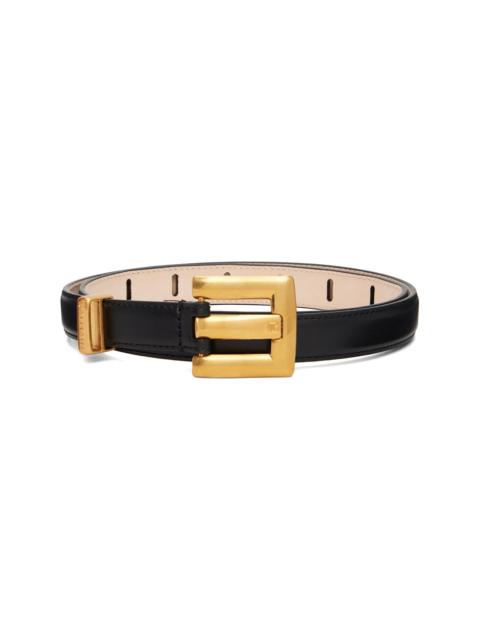 Balmain Black Anthem Calfskin Leather Belt