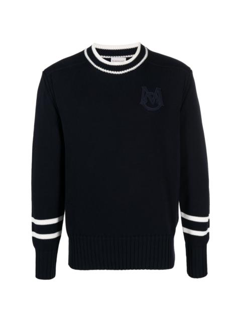 logo-patch knitted jumper