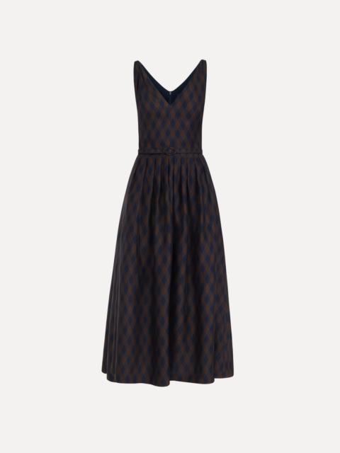 Oscar de la Renta ARGYLE SILK TWILL DRESS