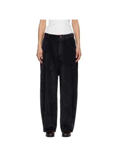 CORDERA Navy Corduroy Baggy Trousers