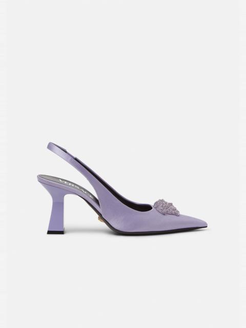 VERSACE La Medusa Satin Sling-Back Pumps