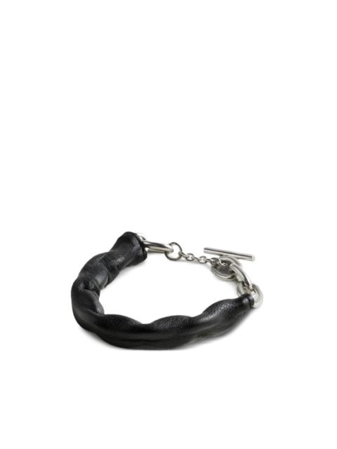 Maison Margiela leather-wrapped chain-link bracelet