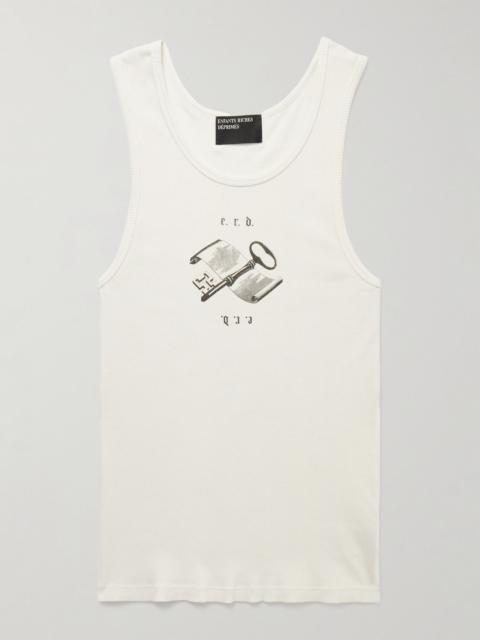 Enfants Riches Déprimés Academic Logo-Print Ribbed Cotton Tank Top White