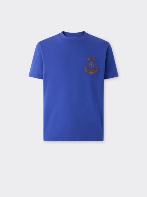 Ferrari Cotton T-shirt with Embroidered Logo