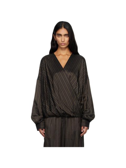 Dries Van Noten Brown Wrap Shirt