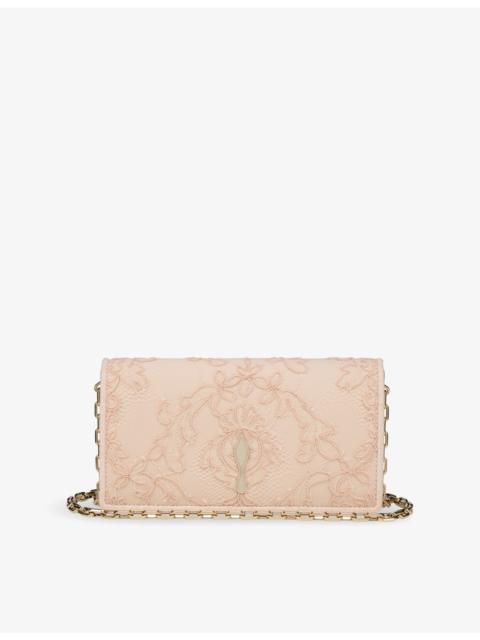 Christian Louboutin Bettina Crepe-Satin and Lace Clutch Bag