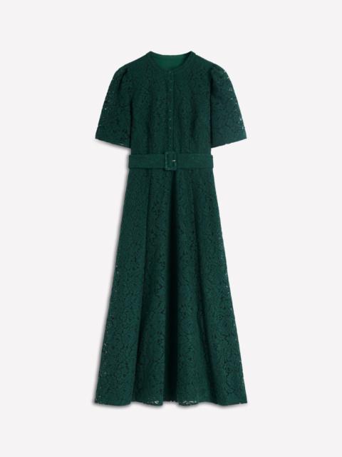 BODEN Kate Puff Sleeve Lace Dress-Dark Green