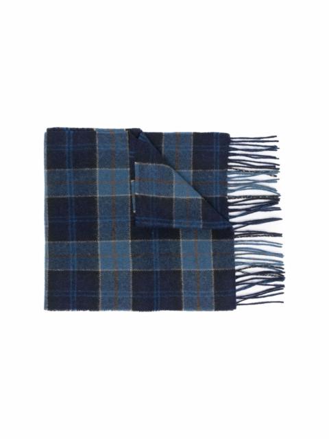 Barbour tartan-print knitted scarf