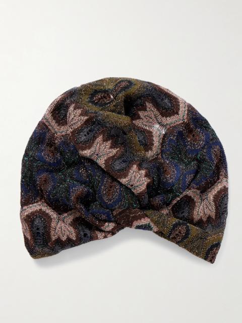 Missoni Metallic Crochet-knit Turban