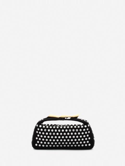 Lanvin HAUTE SEQUENCE LEATHER CLUTCH BAG WITH RHINESTONES
