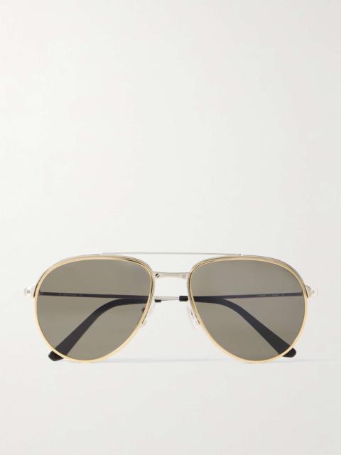 Cartier Santos Aviator-Style Gunmetal-Tone Sunglasses