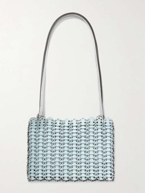 1969 Flip reversible leather and chainmail messenger bag Light blue