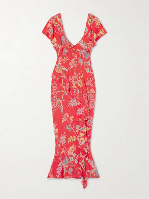 Etro Floral-print crepe midi dress