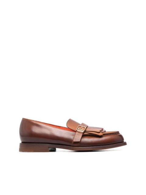 fringe-detail leather loafers