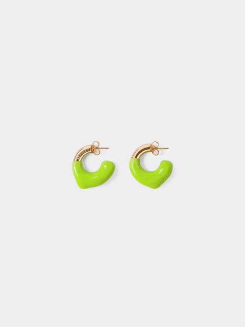 SUNNEI MINI RUBBERIZED EARRINGS GOLD / lime