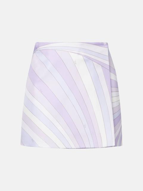 PUCCI Iride silk satin wrap skirt