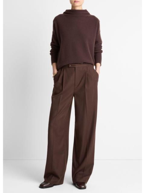 Vince Italian Wool-Blend Pleated Wide-Leg Trouser
