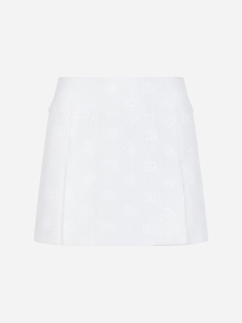 Quilted jacquard miniskirt with DG logo