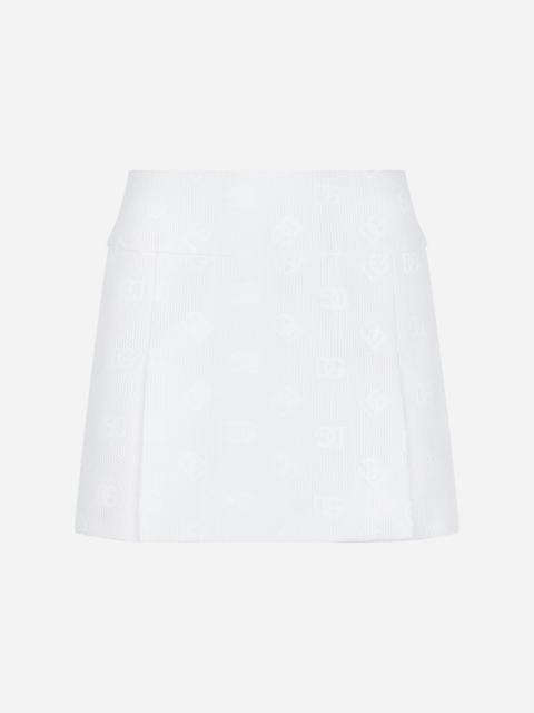 Dolce & Gabbana Quilted jacquard miniskirt with DG logo