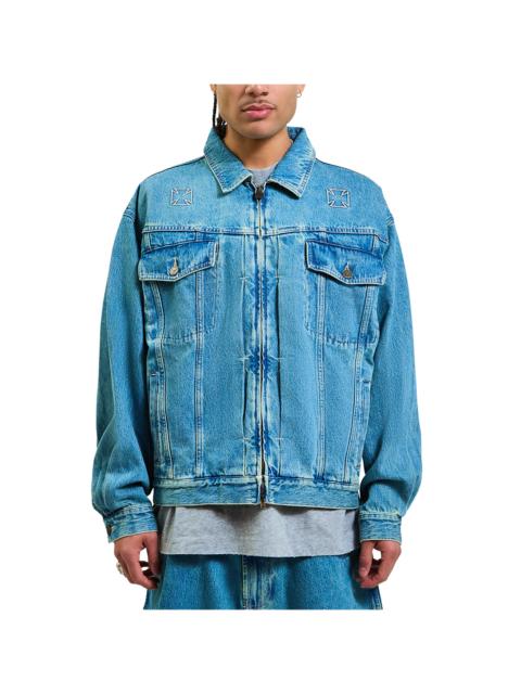VETEMENTS Biker Crosses Zip Denim Jacket "Blue" VTM-MOTW-0001