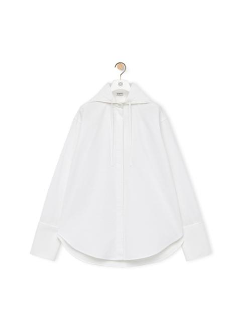 Hooded shirt in cotton
