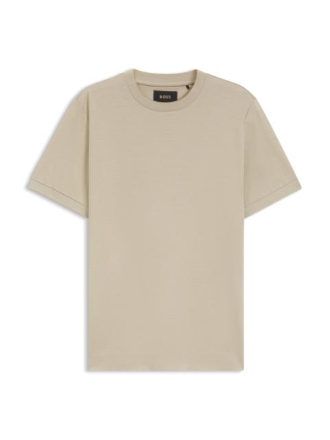 BOSS LUX COTTON T-SHIRT WITH FINE-LINE COLLAR