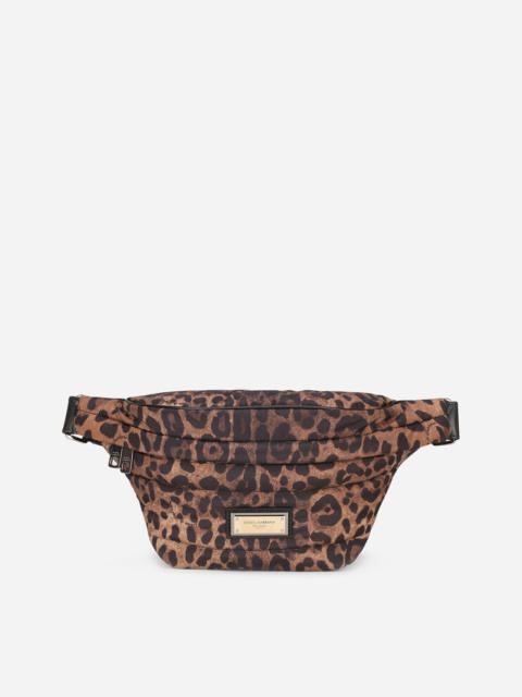 Dolce & Gabbana Leopard-print Sicily belt bag in quilted nylon