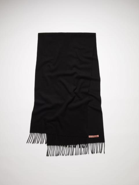 Acne Studios Fringed wool scarf - Black