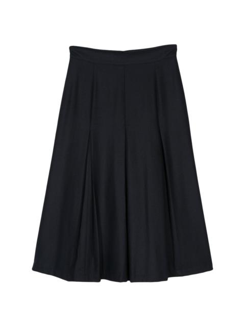 pleated midi skirt