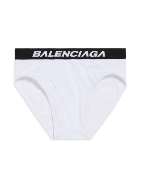BALENCIAGA Men's Racer Briefs in White/black
