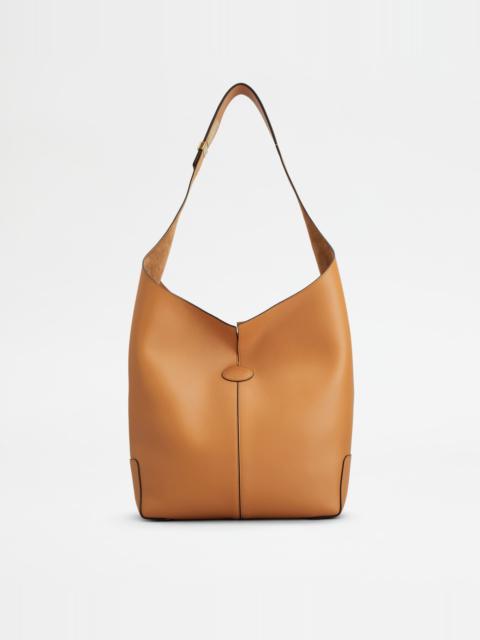 Tod's TOD'S DI BAG FOLIO SHOULDER BAG IN LEATHER LARGE - BROWN
