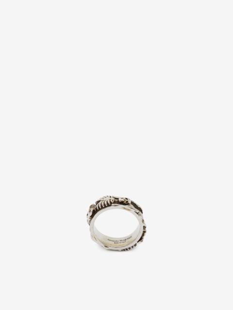 Alexander McQueen Men's Dancing Skeleton Ring in Silver