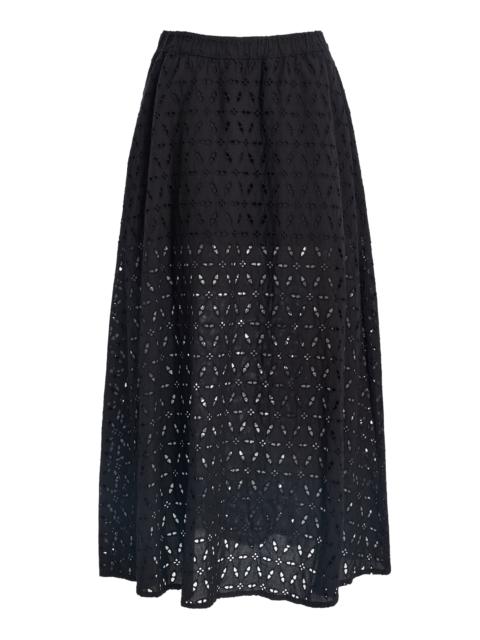 Favorite Daughter The Pretty Please Cotton Midi Skirt black