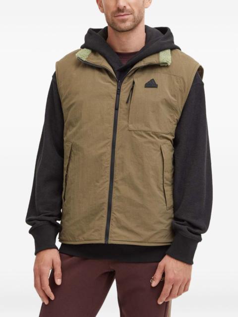 adidas fleece-lined zip-up vest