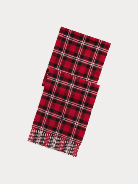 Polo Ralph Lauren Plaid Fringe Wool Scarf