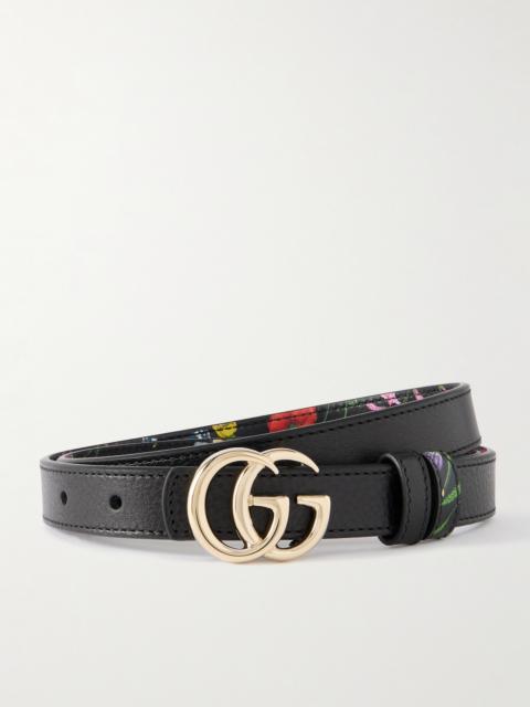 GUCCI Marmont Reversible Floral-print Leather Belt