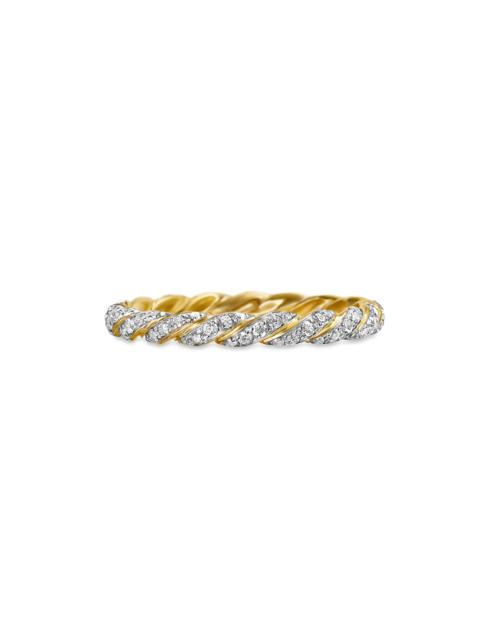 DAVID YURMAN Women's Paveflex Ring Eith Diamonds in 18K Yellow Gold, 2.8MM - Gold