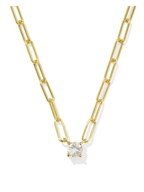 KENDRA SCOTT Virginia 18k Gold Vermeil Paperclip Necklace in White Topaz