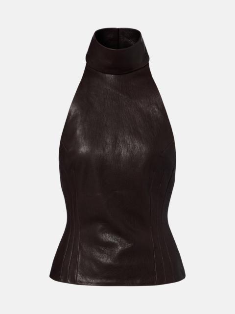 MAGDA BUTRYM Halterneck leather top