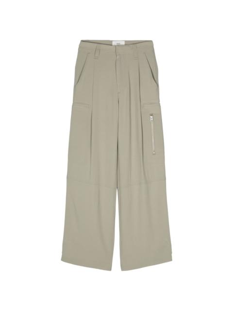 crepe straight trousers